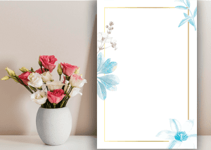 فایل حاشیه گل برای لوح سپاس