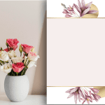 طرح خام و لایه باز حاشیه گل برای پوستر