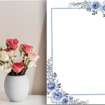 طرح گل آبی برای لوح تقدیر