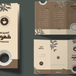 بروشور طرح قهوه با منو کافی شاپ