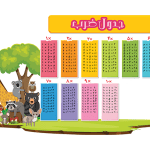 جدول ضرب طرح حیوانات مهربان