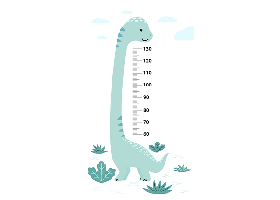 استیکر اندازه گیری قد طرح دایناسور کیوت