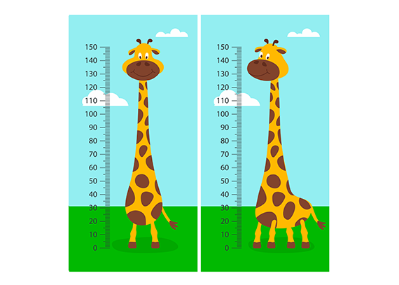 استیکر اندازه گیری قد 2 طرح زرافه
