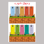 جدول ضرب طرح طبیعت و زمین