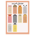جدول ضرب طرح حیوانات ملوس