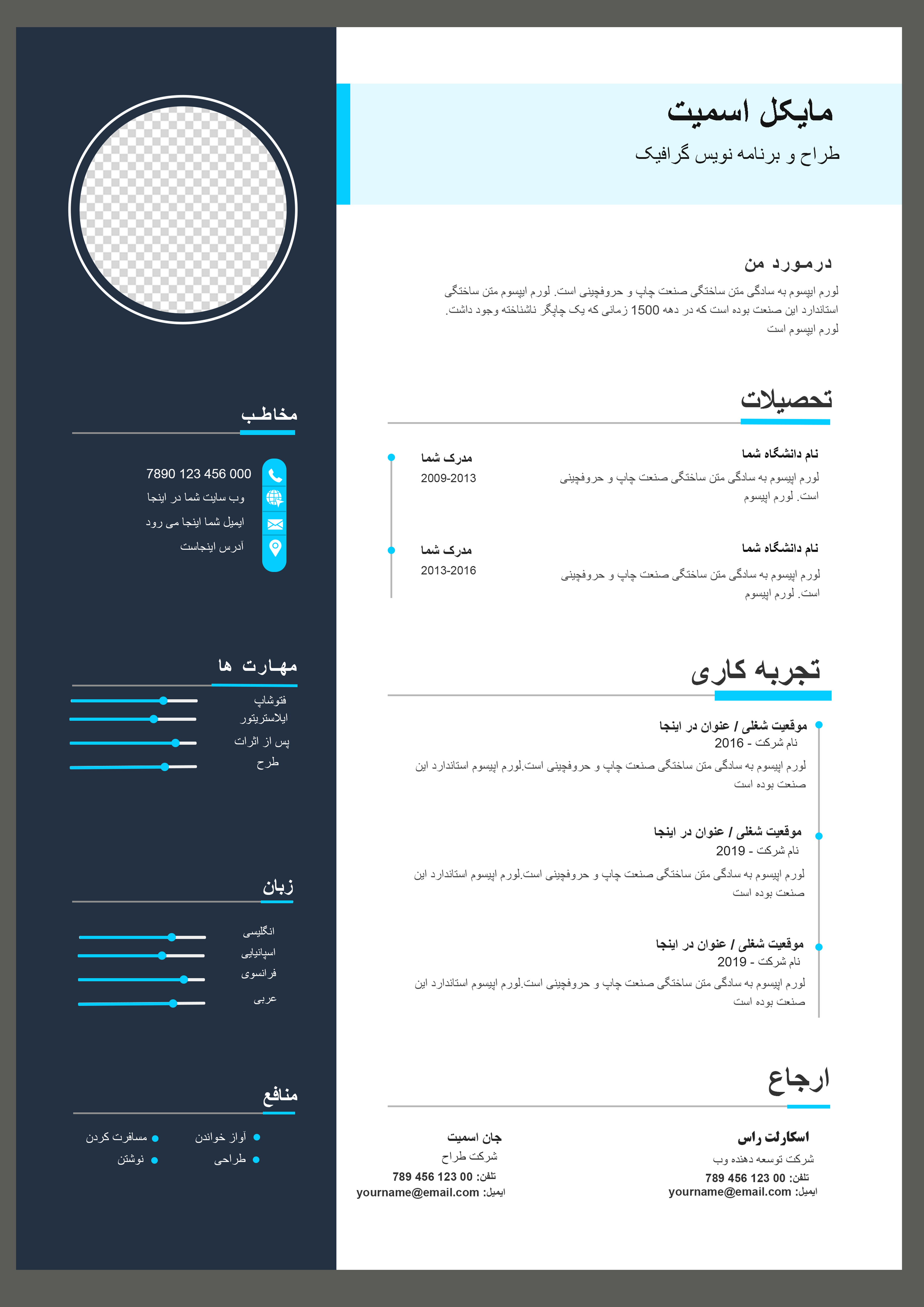 دانلود طرح رزومه فتوشاپی آماده 15