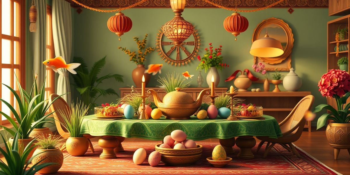 An engaging Norooz greeting animation showcasing festive elements