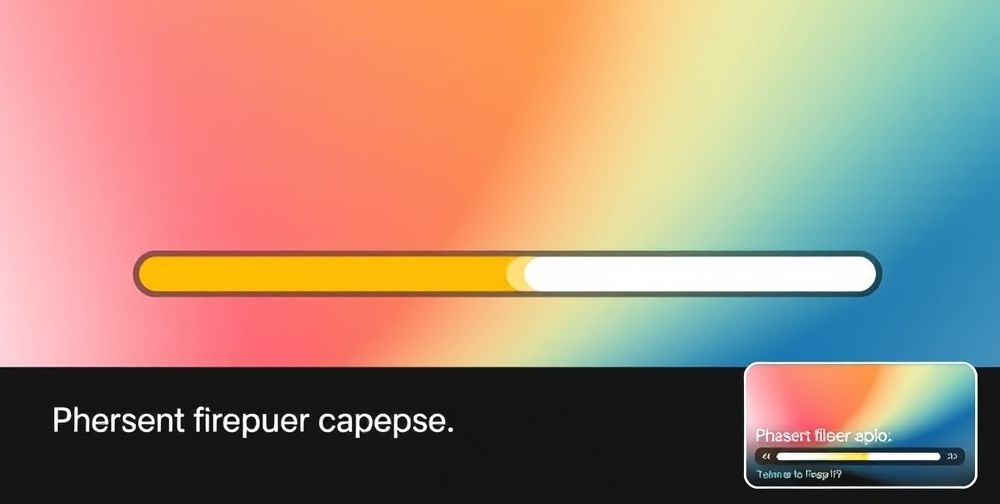 A detailed zoom-in of a website slider loading bar, focusing on fast performance on desktops and mobiles, with screenshots of optimized visuals.
