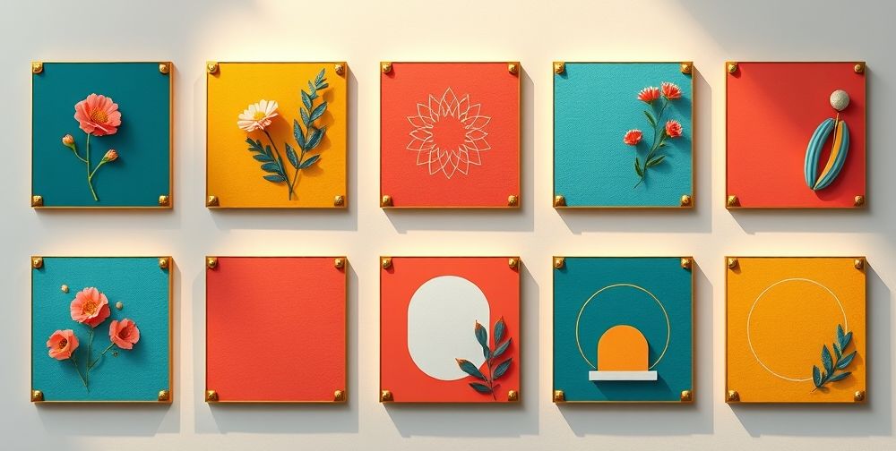 An eye-catching collection of Instagram story highlight covers featuring a colorful array of designs tailored for small businesses, showcasing branding elements and icons.