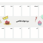 دانلود طرح آماده برد تولد برای مدرسه