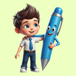 گیفت پسر و خودکار آبی برای جشن خودکار
