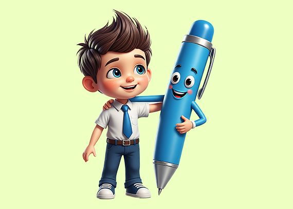 گیفت پسر و خودکار آبی برای جشن خودکار