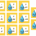 فلش کارت اعداد طرح قطره آب